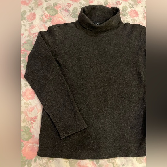 Eileen Fisher Grey Turtleneck Cotton size Petite Small - Picture 4 of 7